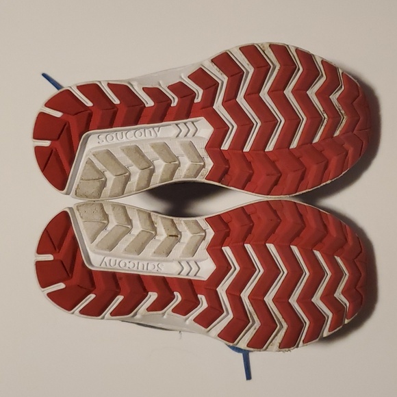 Kids / Toddler Saucony red white blue lace up shoes, size 10.5 toddler - Picture 2 of 4